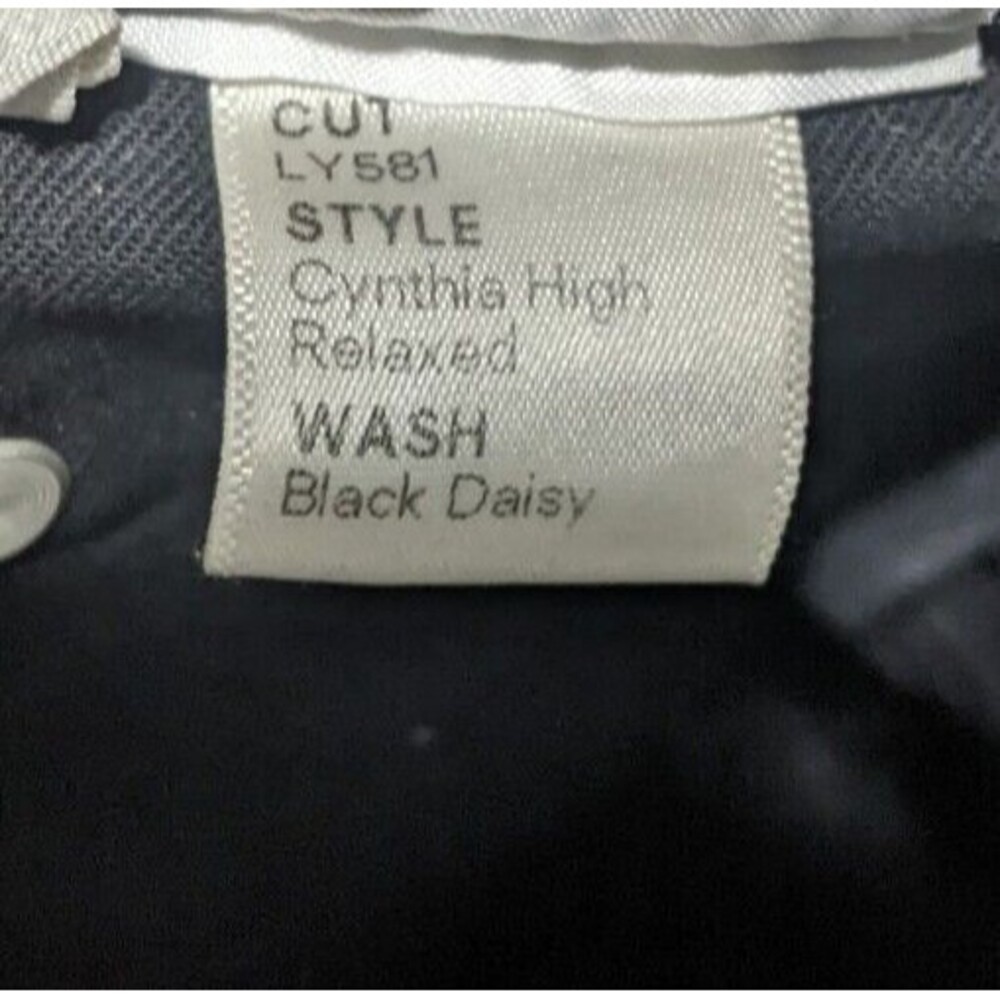 Reformation Cynthia High Relaxed Black Daisy Jeans Women's Size 25 - Picture 5 of 10